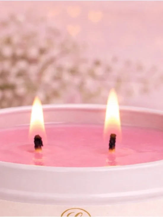 Graceful Rose Hand Poured Double Wick 100% Soy Candle Tin - Picture 3 of 3